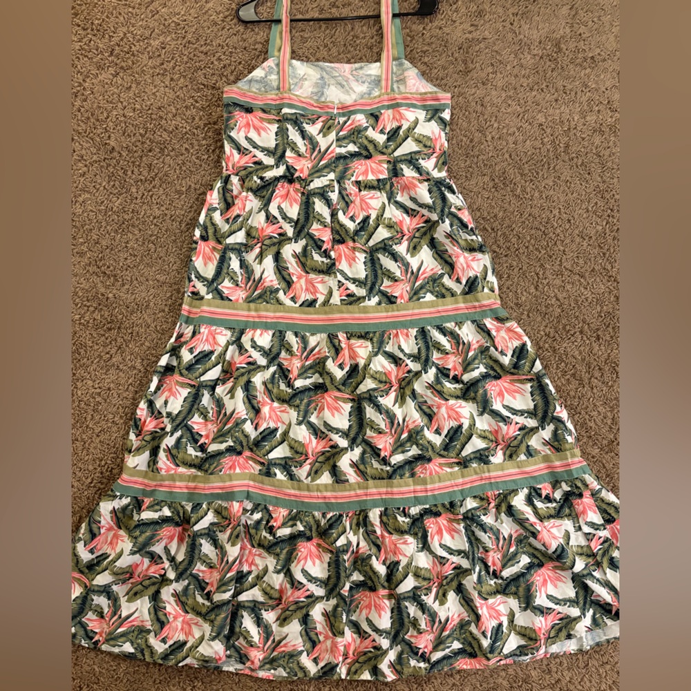 LOFT Tropical Floral Maxi Dress in Pink and Green size 14 - Picture 7 of 10